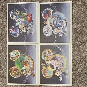 4 Disney Park Lithograph Collectors Set